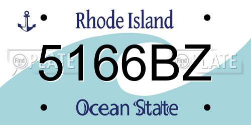 5166BZ Rhode Island License Plate