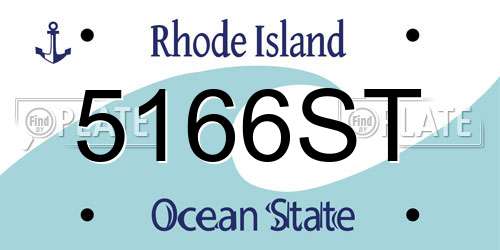 5166ST Rhode Island License Plate