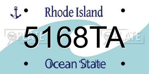 5168TA Rhode Island License Plate