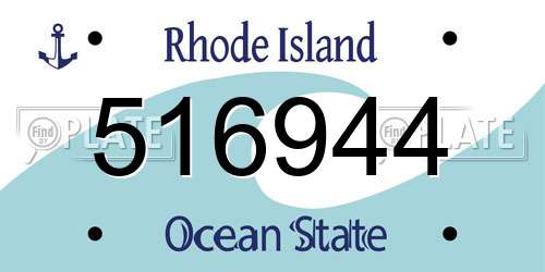 516944 Rhode Island License Plate