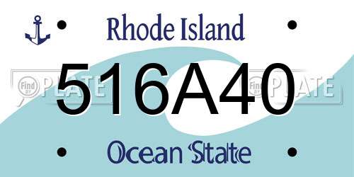 516A40 Rhode Island License Plate