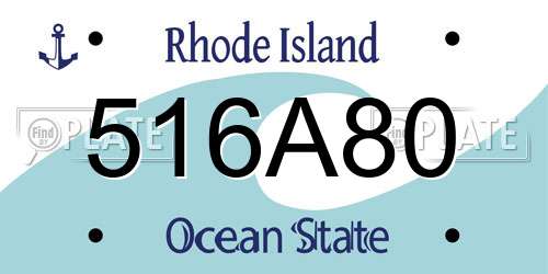 516A80 Rhode Island License Plate