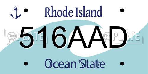 516AAD Rhode Island License Plate