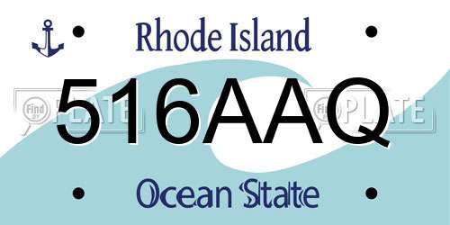 516AAQ Rhode Island License Plate