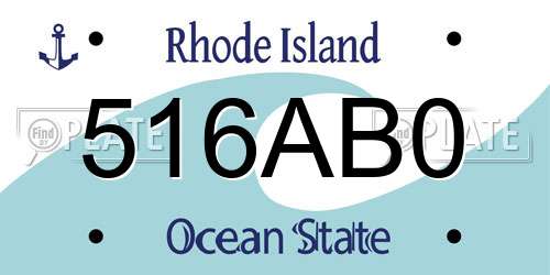 516AB0 Rhode Island License Plate