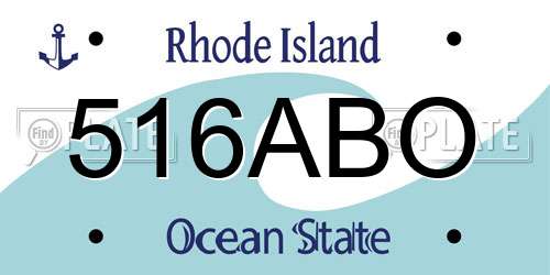 516ABO Rhode Island License Plate