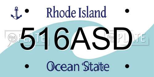 516ASD Rhode Island License Plate