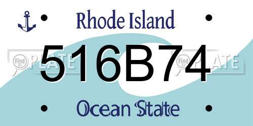 516B74 Rhode Island License Plate