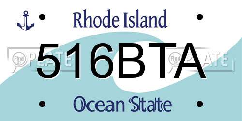 516BTA Rhode Island License Plate