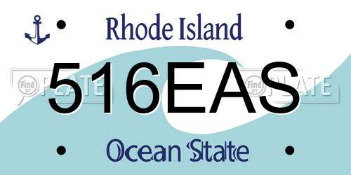 516EAS Rhode Island License Plate