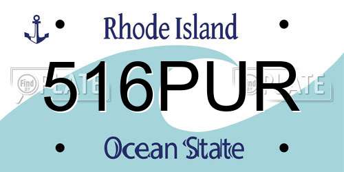 516PUR Rhode Island License Plate