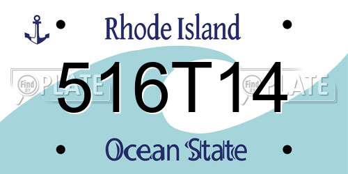 516T14 Rhode Island License Plate
