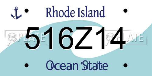 516Z14 Rhode Island License Plate