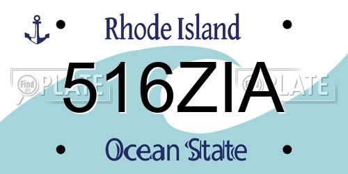 516ZIA Rhode Island License Plate