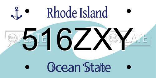 516ZXY Rhode Island License Plate