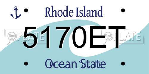 5170ET Rhode Island License Plate