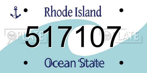 517107 Rhode Island License Plate