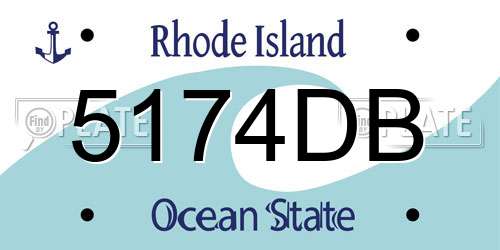 5174DB Rhode Island License Plate