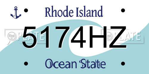 5174HZ Rhode Island License Plate