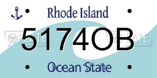 5174OB Rhode Island License Plate