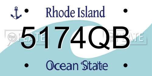 5174QB Rhode Island License Plate