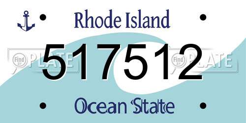 517512 Rhode Island License Plate