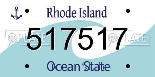 517517 Rhode Island License Plate