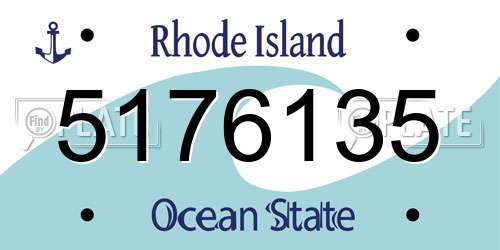 5176135 Rhode Island License Plate