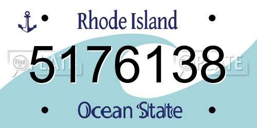 5176138 Rhode Island License Plate