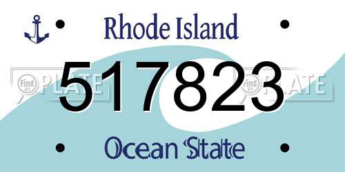 517823 Rhode Island License Plate
