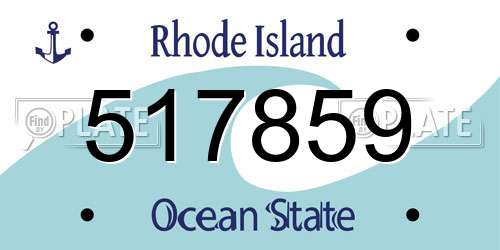 517859 Rhode Island License Plate