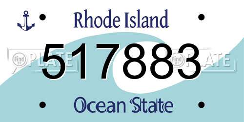 517883 Rhode Island License Plate