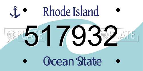 517932 Rhode Island License Plate