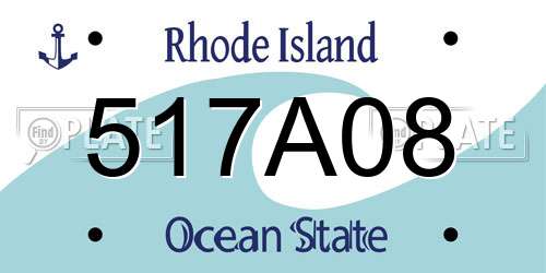 517A08 Rhode Island License Plate