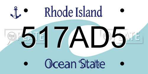 517AD5 Rhode Island License Plate