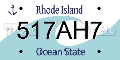 517AH7 Rhode Island License Plate