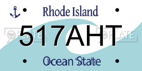 517AHT Rhode Island License Plate