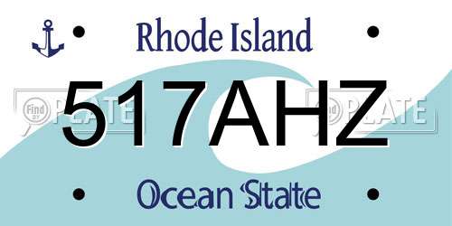 517AHZ Rhode Island License Plate