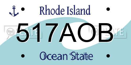 517AOB Rhode Island License Plate