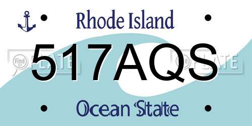 517AQS Rhode Island License Plate