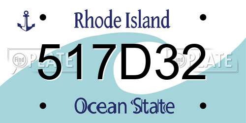 517D32 Rhode Island License Plate