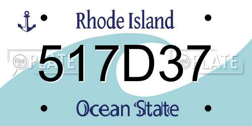 517D37 Rhode Island License Plate