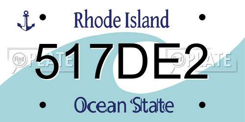 517DE2 Rhode Island License Plate