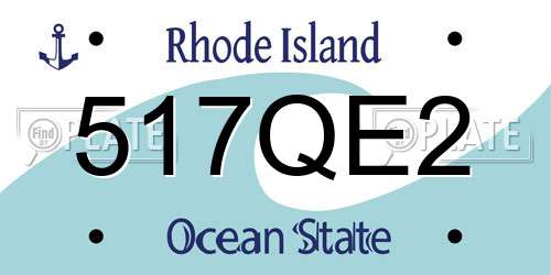517QE2 Rhode Island License Plate