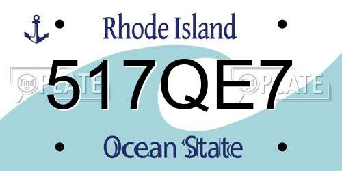 517QE7 Rhode Island License Plate