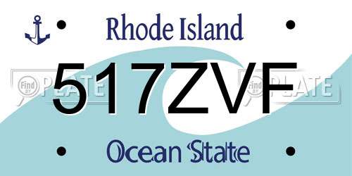 517ZVF Rhode Island License Plate