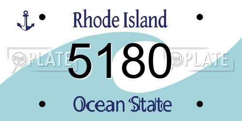 5180 Rhode Island License Plate