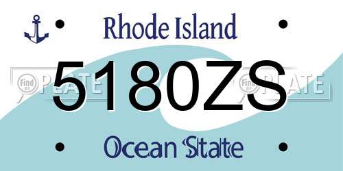5180ZS Rhode Island License Plate