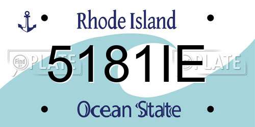 5181IE Rhode Island License Plate
