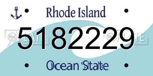 5182229 Rhode Island License Plate